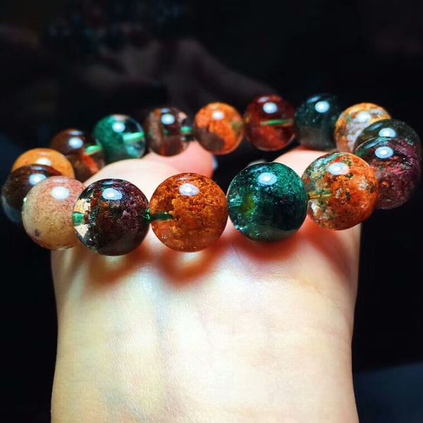 genuine natural colorful phantom quartz women man reiki power round beads stretch crystal bracelet 13mm certificate, Black
genuine natural colorful phantom quartz women man reiki power round beads stretch crystal bracelet 13mm certificate, Black