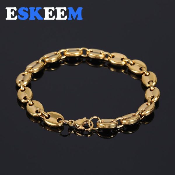 charm bracelets handmade jewelry hiphop stainless steel coffee bean bracelet for men women, Golden;silver
charm bracelets handmade jewelry hiphop stainless steel coffee bean bracelet for men women, Golden;silver