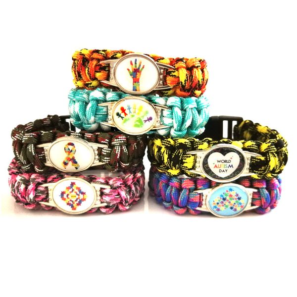 charm bracelets 10pc world autism day awareness hope ribbon paracord survival outdoor for women men friendship rope bracelet jewelry, Golden;silver
charm bracelets 10pc world autism day awareness hope ribbon paracord survival outdoor for women men friendship rope bracelet jewelry, Golden;silver
