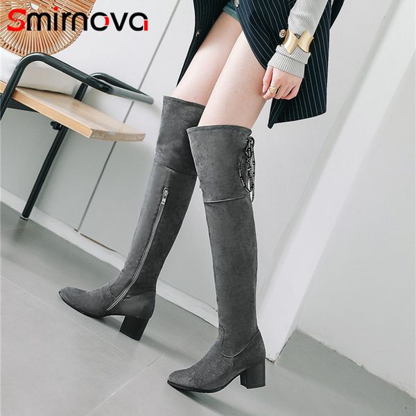 boots smirnova 2021 winter warm lace up flock thigh high thick heels long big size over the knee, Black
boots smirnova 2021 winter warm lace up flock thigh high thick heels long big size over the knee, Black