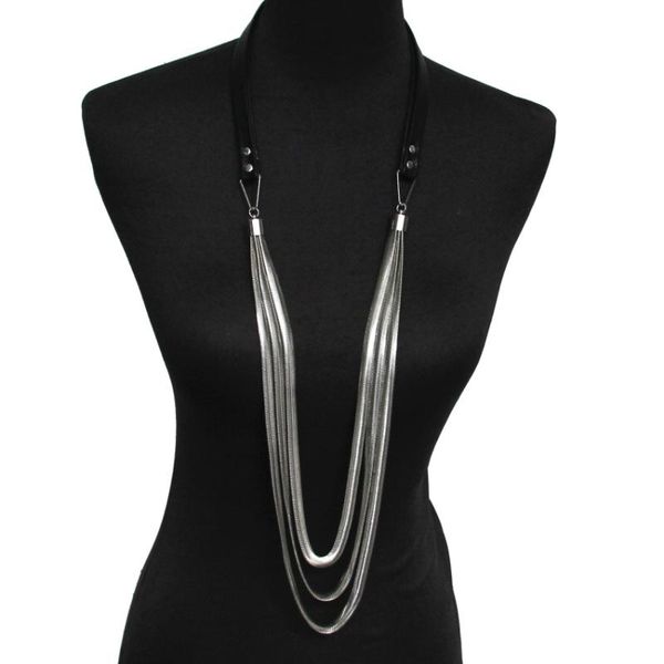 pendant necklaces 2021 design women accessories fashion leather chokers snake chain pendants casual long statement jewelry, Silver
pendant necklaces 2021 design women accessories fashion leather chokers snake chain pendants casual long statement jewelry, Silver
