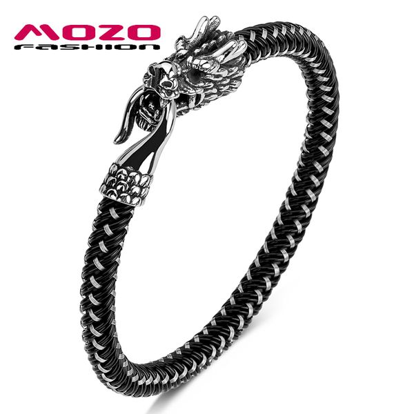 charm bracelets mozo fashion male black steel wire rope braided chinese dragon domineering female bangle punk jewelry, Golden;silver
charm bracelets mozo fashion male black steel wire rope braided chinese dragon domineering female bangle punk jewelry, Golden;silver