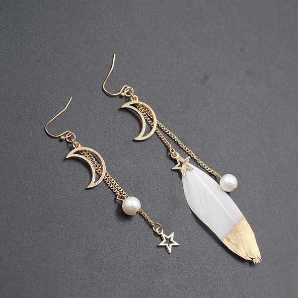 trendy feather dangling earrings for women moon star asymmetrical vintage drop jewelry earrings aretes de mujer modernos 2020, Silver
trendy feather dangling earrings for women moon star asymmetrical vintage drop jewelry earrings aretes de mujer modernos 2020, Silver