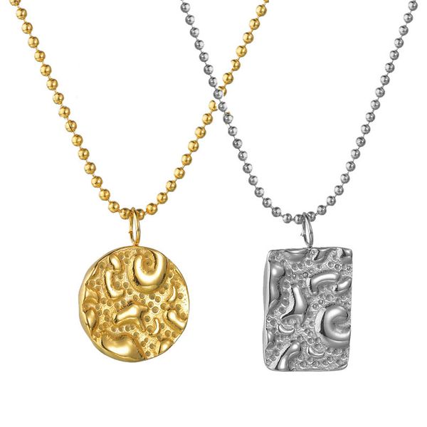 stainless steel simple concave convex ladies necklace golden round square necklace fashion women's clavicle bead chain jewelry, Silver
stainless steel simple concave convex ladies necklace golden round square necklace fashion women's clavicle bead chain jewelry, Silver