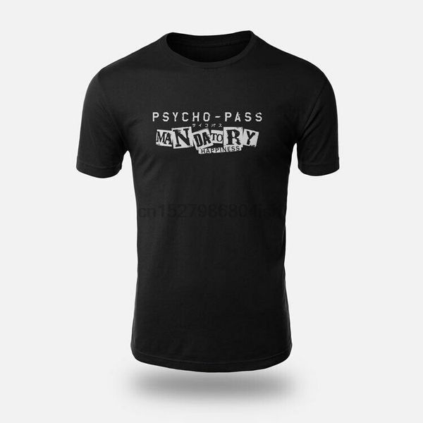 new psycho pass mandatory happiness size s to xxxl black tee mens t-shirt