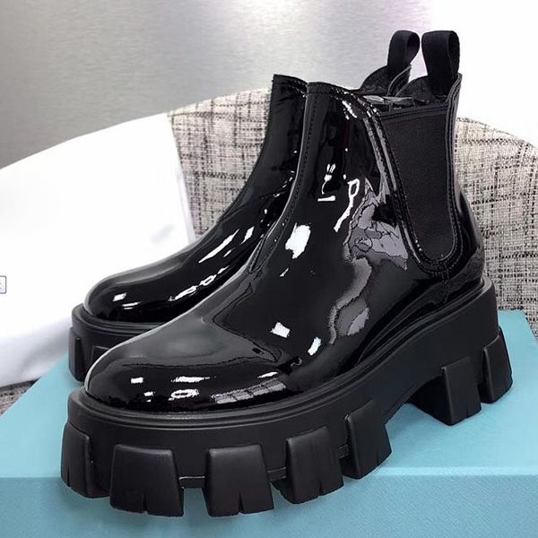 2019 designer women shoes fashion british boots round toe martin boots patent leather thick bottom round toes perfect official quality, Black
2019 designer women shoes fashion british boots round toe martin boots patent leather thick bottom round toes perfect official quality, Black