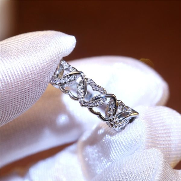 wedding rings women's silver plated love heart hollowed gems crystal ring white blue zircon bridal jewelry lover's gifts, Slivery;golden
wedding rings women's silver plated love heart hollowed gems crystal ring white blue zircon bridal jewelry lover's gifts, Slivery;golden
