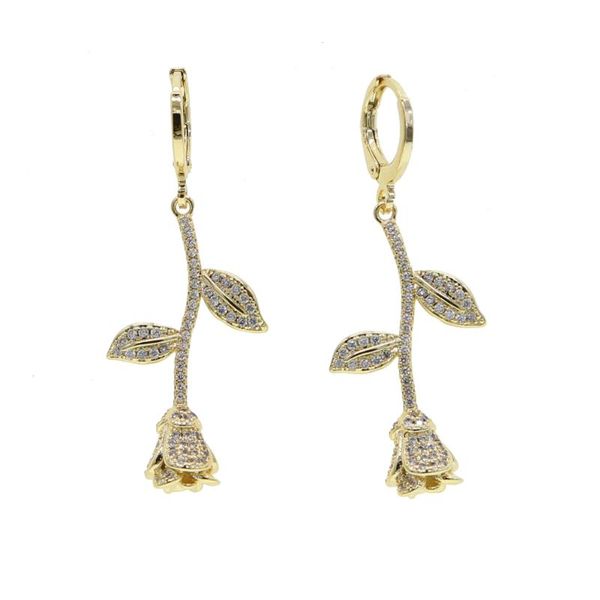 2020 new fashion women jewelry micro pave clear cz cubic zirconia rose flower dangle drop earring trendy women jewelry, Silver
2020 new fashion women jewelry micro pave clear cz cubic zirconia rose flower dangle drop earring trendy women jewelry, Silver