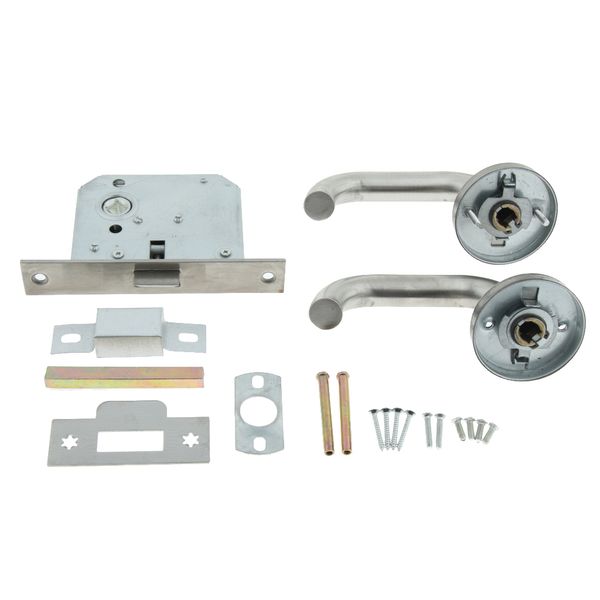 mortise passage entry fire door lock silver w/ keys