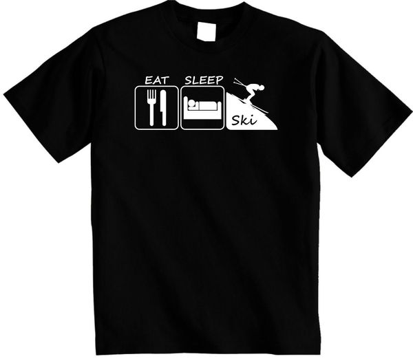 2019 3d t shirt men funny tee shirts short sleeve eat sleep skier, skier t shirt winter sporter t-shirt funny t shirts for men