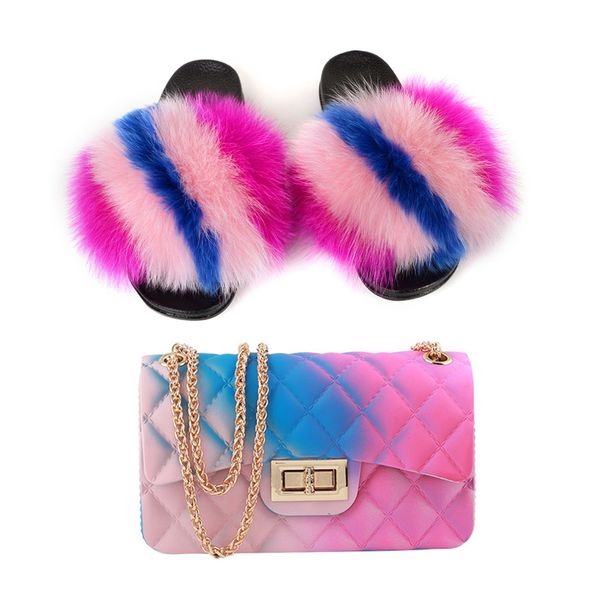 new summer women's real fur slides home furry jelly purses sets ladies outside furry slippers pvc multi-colors bags wholesal, Black
new summer women's real fur slides home furry jelly purses sets ladies outside furry slippers pvc multi-colors bags wholesal, Black