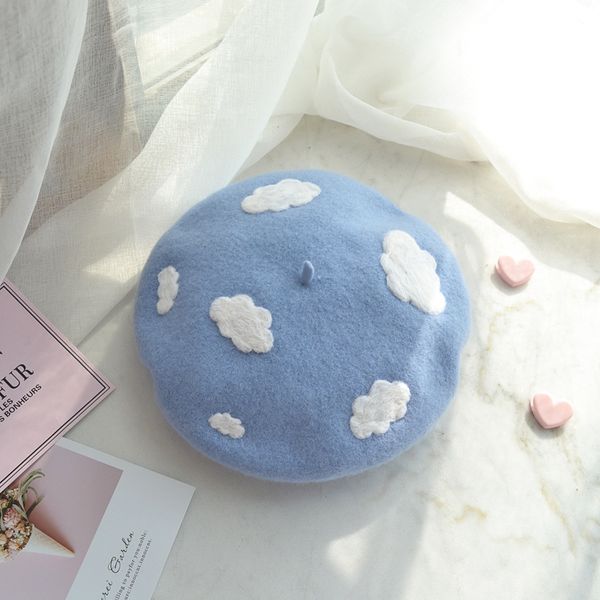 berets love is like a blue sky skies - handmade wool felt fresh and lovely japanese cloud duobei lei cap hat, Blue;gray
berets love is like a blue sky skies - handmade wool felt fresh and lovely japanese cloud duobei lei cap hat, Blue;gray