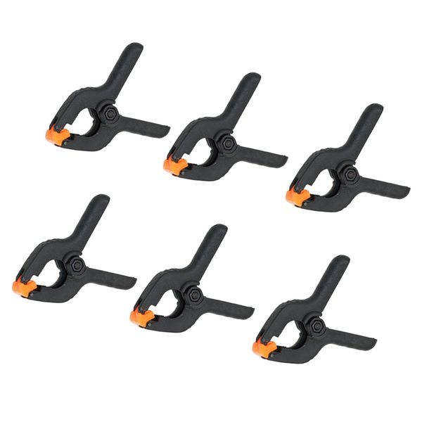 6piece 4\" inch plastic spring clamps grip clips soft nose woodworking hobby