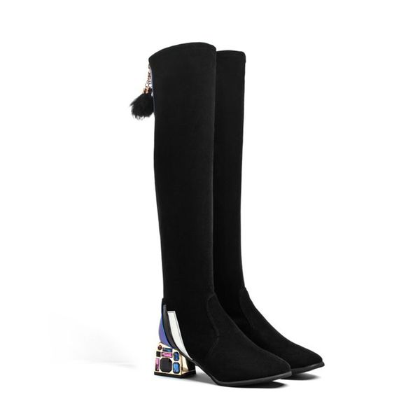 boots high heels over the knee women rhinestone thick heel shoes woman autumn winter flock zipper long mujer 2021, Black
boots high heels over the knee women rhinestone thick heel shoes woman autumn winter flock zipper long mujer 2021, Black