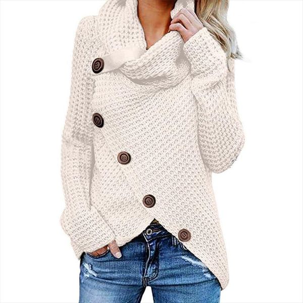 womens winter autumn long sleeve pullover turtleneck oblique buttons waffle knitted irregular hem loose sweatshirt, Black
womens winter autumn long sleeve pullover turtleneck oblique buttons waffle knitted irregular hem loose sweatshirt, Black