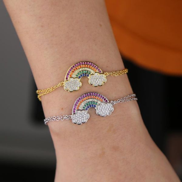 charm bracelets micro pave rainbow chain colorful cz fashion women double lady gold silver color bracelet, Golden;silver
charm bracelets micro pave rainbow chain colorful cz fashion women double lady gold silver color bracelet, Golden;silver