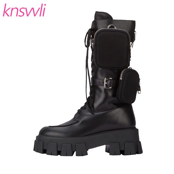 толстые bottom монолит высокий каблук сапоги женщины с карманом длинные сапоги черный платформы обувь женщина мотоцикла zapatos de mujer, Black 
толстые bottom монолит высокий каблук сапоги женщины с карманом длинные сапоги черный платформы обувь женщина мотоцикла zapatos de mujer, Black