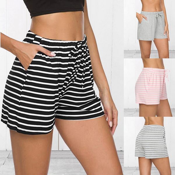 women's sleepwear summer drawstring shorts women soft stripe printing female home pajamas pants fashion loose pyjamas, Black;red 
women's sleepwear summer drawstring shorts women soft stripe printing female home pajamas pants fashion loose pyjamas, Black;red