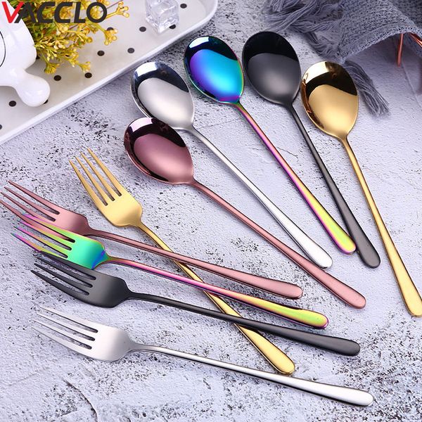 spoons vacclo 304 stainless steel dinner fork tableware gold-plated magic colourful dessert with long handle drinking tools
spoons vacclo 304 stainless steel dinner fork tableware gold-plated magic colourful dessert with long handle drinking tools