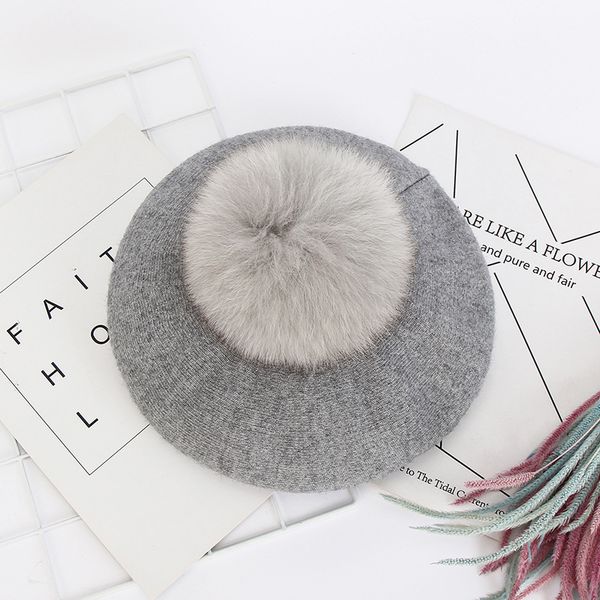 berets beret hat women wool solid color hairball retro plain warm elegant ladies winter, Blue;gray
berets beret hat women wool solid color hairball retro plain warm elegant ladies winter, Blue;gray