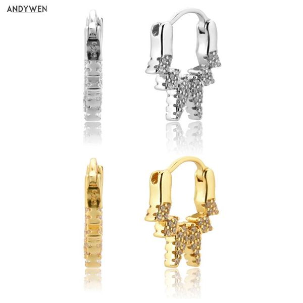 ANDYWEN 100% 925 Sterling Silver Spike Special Zircon CZ Hoops Earring Piercing Ohrringe Wedding Best Gift Jewekry For Women, Golden;silver
ANDYWEN 100% 925 Sterling Silver Spike Special Zircon CZ Hoops Earring Piercing Ohrringe Wedding Best Gift Jewekry For Women, Golden;silver