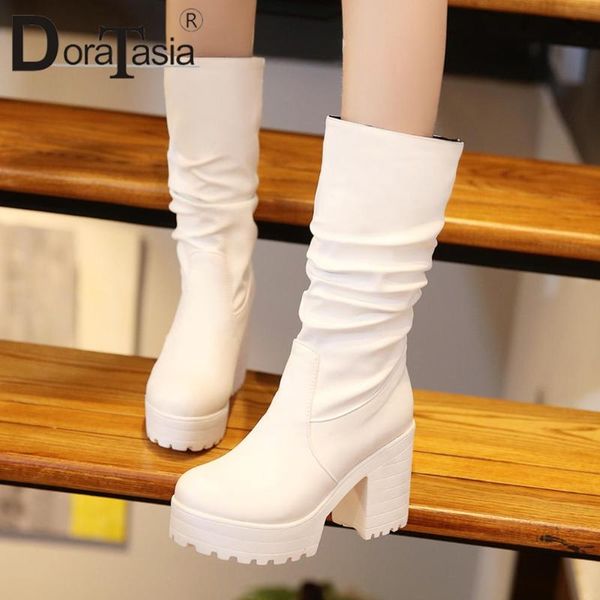 doratasia elegant girl solid platform winter boots fashion party boots women high heels solid slip on shoes woman, Black
doratasia elegant girl solid platform winter boots fashion party boots women high heels solid slip on shoes woman, Black