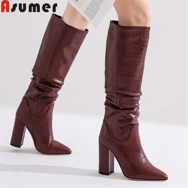 asumer 2020 cowboy western knee high boots women pointed toe pleated european style autumn winter boots thick high heels woman t200909, Black
asumer 2020 cowboy western knee high boots women pointed toe pleated european style autumn winter boots thick high heels woman t200909, Black