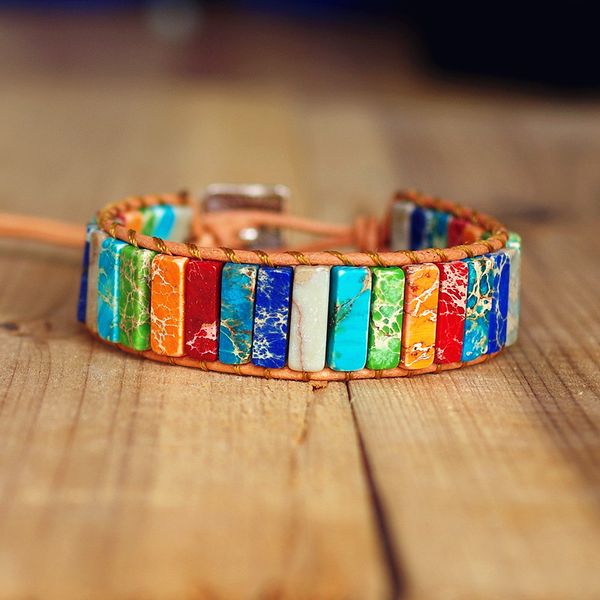 charm bracelets 7 chakra bracelet diy handmade jewelry natural stone tube beads leather wrap boho beach yoga & bangle, Golden;silver
charm bracelets 7 chakra bracelet diy handmade jewelry natural stone tube beads leather wrap boho beach yoga & bangle, Golden;silver