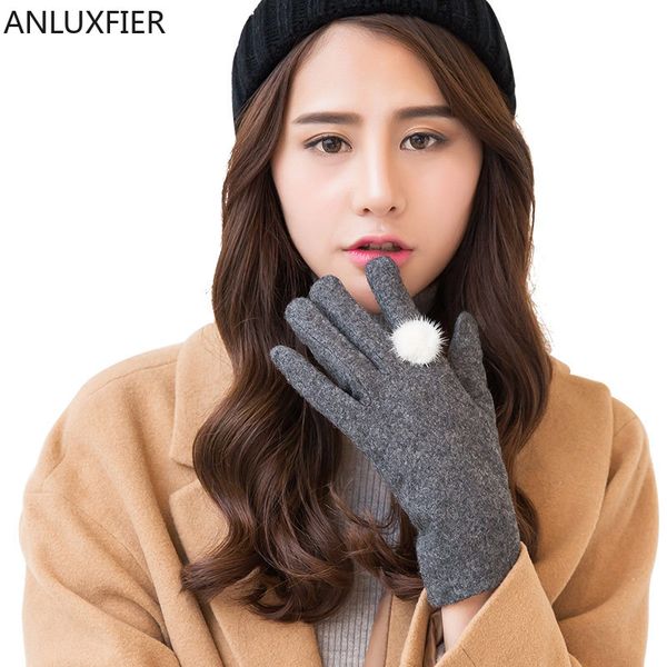 five fingers gloves h10029 women winter cashmere warm lovely korean mittens female fur ball outdoor driving touch screen hand muff, Blue;gray
five fingers gloves h10029 women winter cashmere warm lovely korean mittens female fur ball outdoor driving touch screen hand muff, Blue;gray