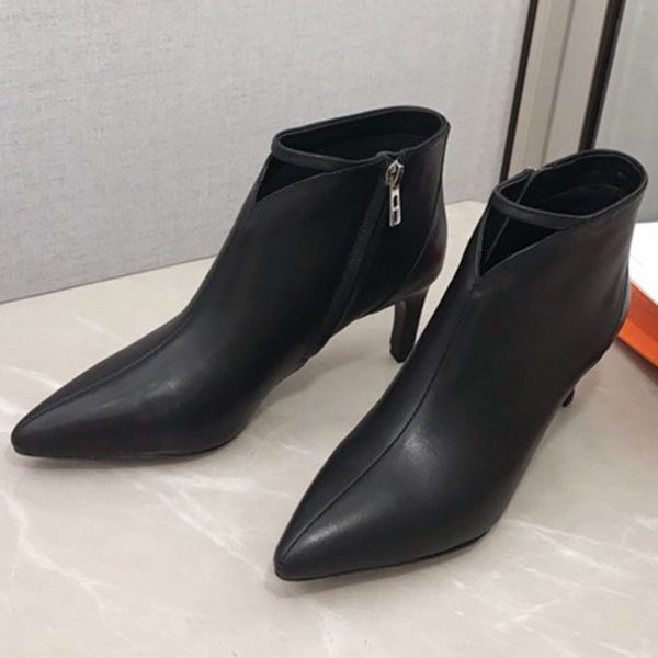 fashion luxury point toe boots brand designer genuine leather high heels women shoes solid lady ankle zip female boots, Black
fashion luxury point toe boots brand designer genuine leather high heels women shoes solid lady ankle zip female boots, Black