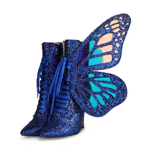 butterfly woman boots shoes bling bling lace up blue ankle boots detachable dual-use short designer spring autumn new shoe, Black
butterfly woman boots shoes bling bling lace up blue ankle boots detachable dual-use short designer spring autumn new shoe, Black