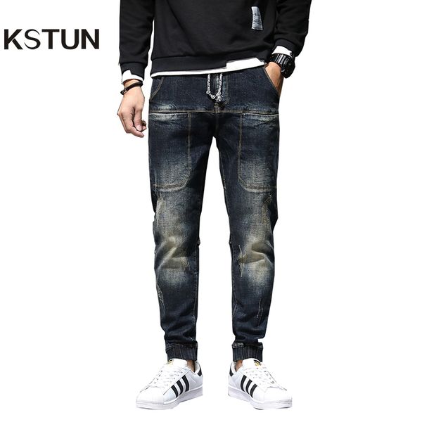 autumn relaxed tapered jeans men streetwear hiphop elastic waist joggers jeans pants man casaul denm pants front pockets 42, Blue
autumn relaxed tapered jeans men streetwear hiphop elastic waist joggers jeans pants man casaul denm pants front pockets 42, Blue