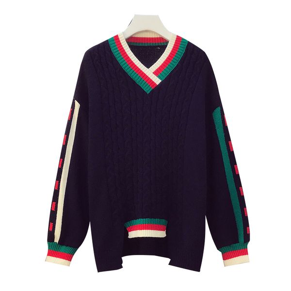 women sweaters winter irregularity knitted pullovers loose deep v-neck sweater striped streetwear korean ropa mujer jumper w054, White;black
women sweaters winter irregularity knitted pullovers loose deep v-neck sweater striped streetwear korean ropa mujer jumper w054, White;black