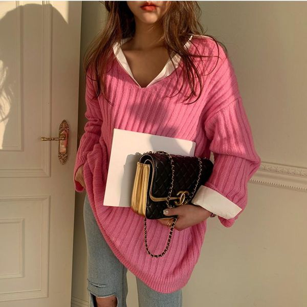 women's sweaters casual women long sleeve pullovers v neck ribbed knitted sweater autumn winter outwear coat female, White;black
women's sweaters casual women long sleeve pullovers v neck ribbed knitted sweater autumn winter outwear coat female, White;black