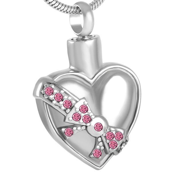 ijd8561 stainless steel cremation heart bowknot necklace holder for ashes urn memorial keepsake pendant for gift jewelry, Silver
ijd8561 stainless steel cremation heart bowknot necklace holder for ashes urn memorial keepsake pendant for gift jewelry, Silver