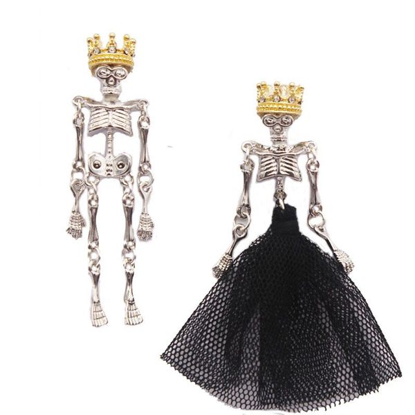 gothic punk wedding couple skull earrings black dress crown king queen asymmetric skull drop earrings jewelry, Silver
gothic punk wedding couple skull earrings black dress crown king queen asymmetric skull drop earrings jewelry, Silver