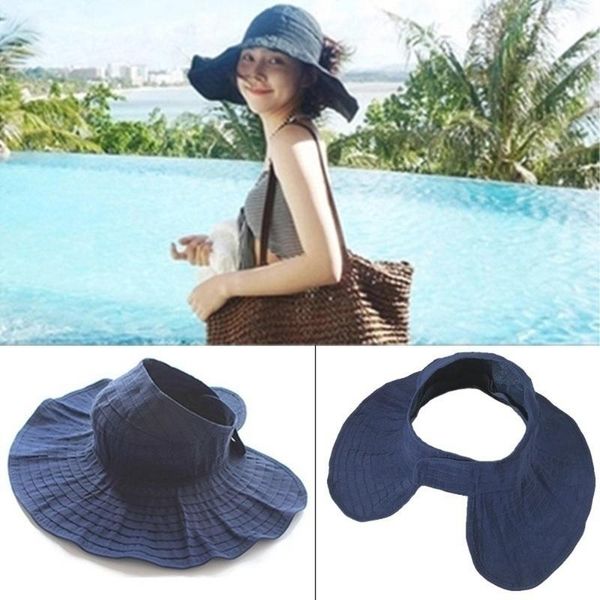 wide brim hats summer for women folding visor sun hat outdoor beach female empty sunscreen femme sombrero, Blue;gray
wide brim hats summer for women folding visor sun hat outdoor beach female empty sunscreen femme sombrero, Blue;gray