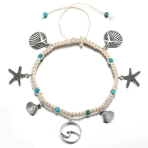 bohemian alloy starfish shell pendant anklet lady vintage handmade wavy anklet bracelet leg beach jewelry, Red;blue
bohemian alloy starfish shell pendant anklet lady vintage handmade wavy anklet bracelet leg beach jewelry, Red;blue