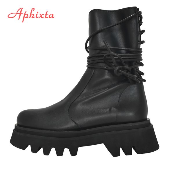 aphixta chunky heels women boots fashion round toe black ankle martns zipper boots cross-tied shoes woman boats
aphixta chunky heels women boots fashion round toe black ankle martns zipper boots cross-tied shoes woman boats