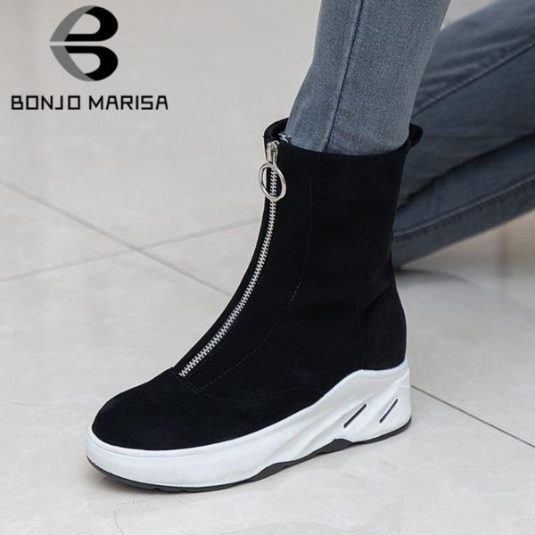 boots bonjomarisa female flock platform mid calf snowboots zipper wedges fashion brand classic women casual shoes woman, Black
boots bonjomarisa female flock platform mid calf snowboots zipper wedges fashion brand classic women casual shoes woman, Black