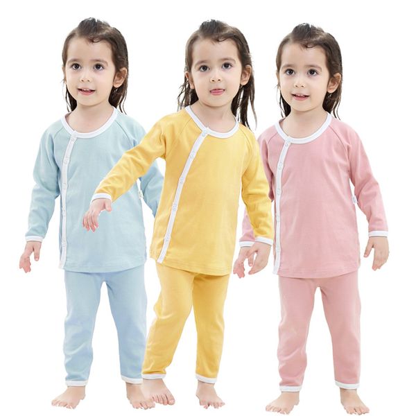 factory direct sales solid color baby underclothes cotton thermal underwear pajamas homewear set, Blue
factory direct sales solid color baby underclothes cotton thermal underwear pajamas homewear set, Blue