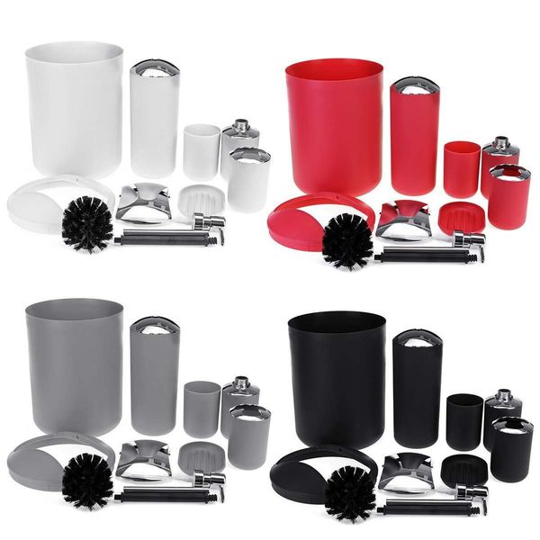 6pcs/set luxury bathroom accessories plastic toothbrush holder cup soap dispenser dish toilet brush holder trash can set t200518
6pcs/set luxury bathroom accessories plastic toothbrush holder cup soap dispenser dish toilet brush holder trash can set t200518