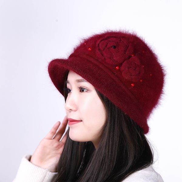 Women Hat Winter Knit Angora Beanie Panama Bucket Hat Warm Flowers Pearl Double Layers Skiing Autumn Snow Outdoor Accessory, Blue;gray
Women Hat Winter Knit Angora Beanie Panama Bucket Hat Warm Flowers Pearl Double Layers Skiing Autumn Snow Outdoor Accessory, Blue;gray