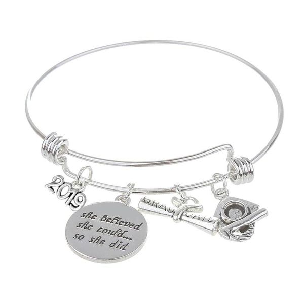 bangle 2021 graduate letter carving pendant stainless steel women bracelet gift, Black
bangle 2021 graduate letter carving pendant stainless steel women bracelet gift, Black