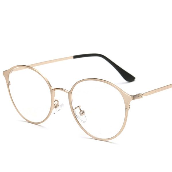 veshion wiredrawing round metal glasses frame optician men women glasses simple retro art student computer, Black
