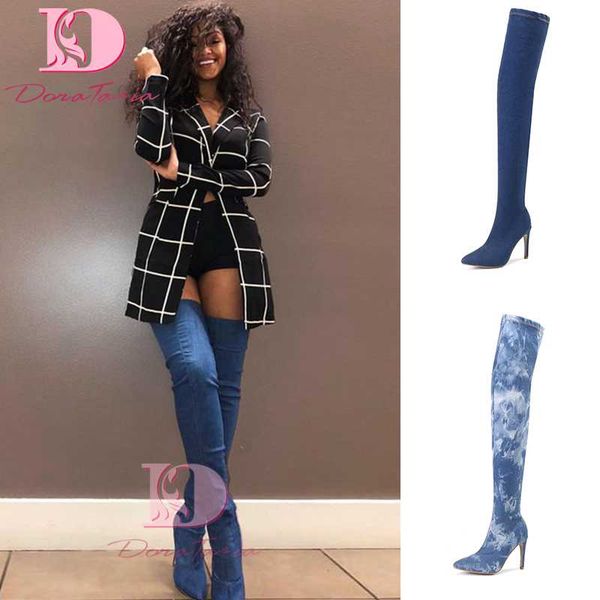 doratasia new ladies thigh high boots thin high heels denim over the knee boots women 2020 autumn pointed toe shoes woman, Black
doratasia new ladies thigh high boots thin high heels denim over the knee boots women 2020 autumn pointed toe shoes woman, Black
