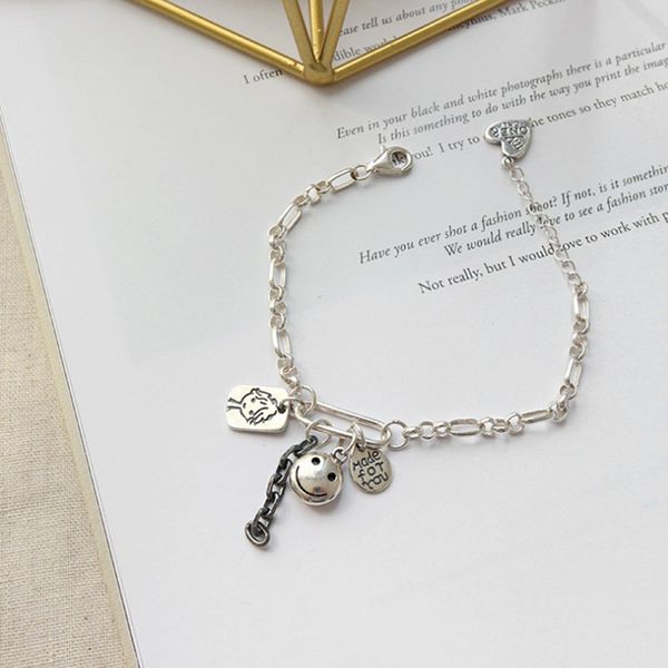 cute boy letter smiling face thai silver color bracelet portrait tassel love charms bracelet for women s925 stamp s-b305, Black
cute boy letter smiling face thai silver color bracelet portrait tassel love charms bracelet for women s925 stamp s-b305, Black