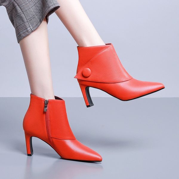 brand genuine leather autumn winter shoes ankle boots high heels pointed toe shoes woman dress party office ladies pumps 39, Black
brand genuine leather autumn winter shoes ankle boots high heels pointed toe shoes woman dress party office ladies pumps 39, Black