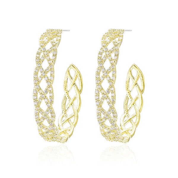 xiumeiyizu hollow weaving hoop earrings cubic zirconia shinning circle earring for women party gift jewelry wholesale, Golden;silver
xiumeiyizu hollow weaving hoop earrings cubic zirconia shinning circle earring for women party gift jewelry wholesale, Golden;silver