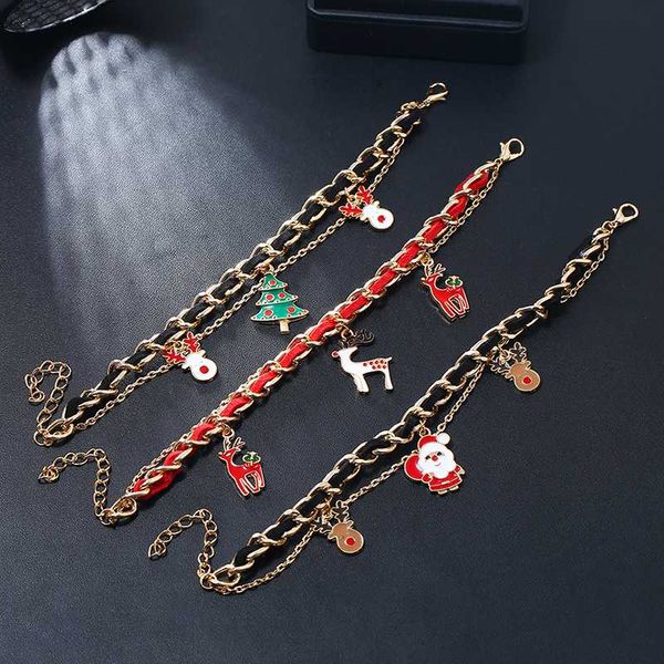 link, chain 2021 fashion christmas gift snowman deer santa claus alloy charm bracelet cartoon jewelry for women, Black
link, chain 2021 fashion christmas gift snowman deer santa claus alloy charm bracelet cartoon jewelry for women, Black
